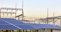 Solar PV panels near a grid