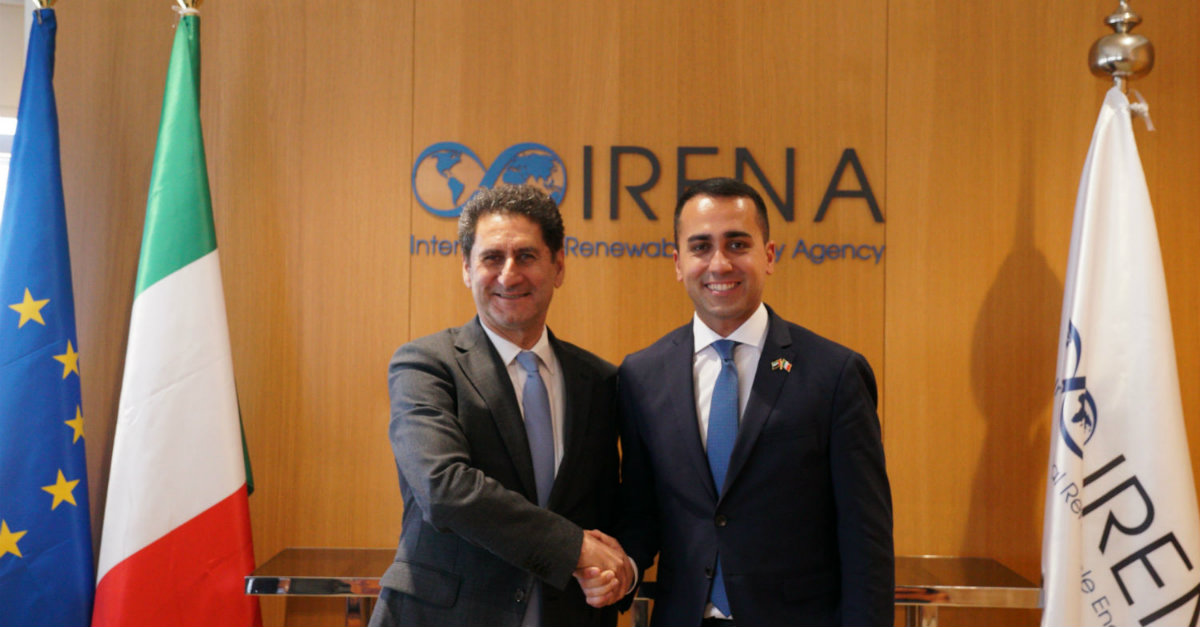 IRENA Director-General La Camera and Deputy Prime Minister of Italy Di Mayo
